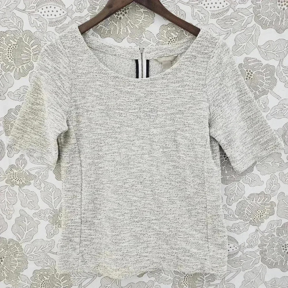 Banana Republic Short Sleeve Tweed Scoop Neck Knit Top Women's S - Picture 1 of 7